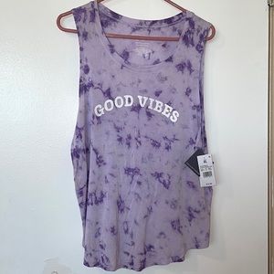 Good Vibes Purple Tie Dye Swing Tank NWT (XL)